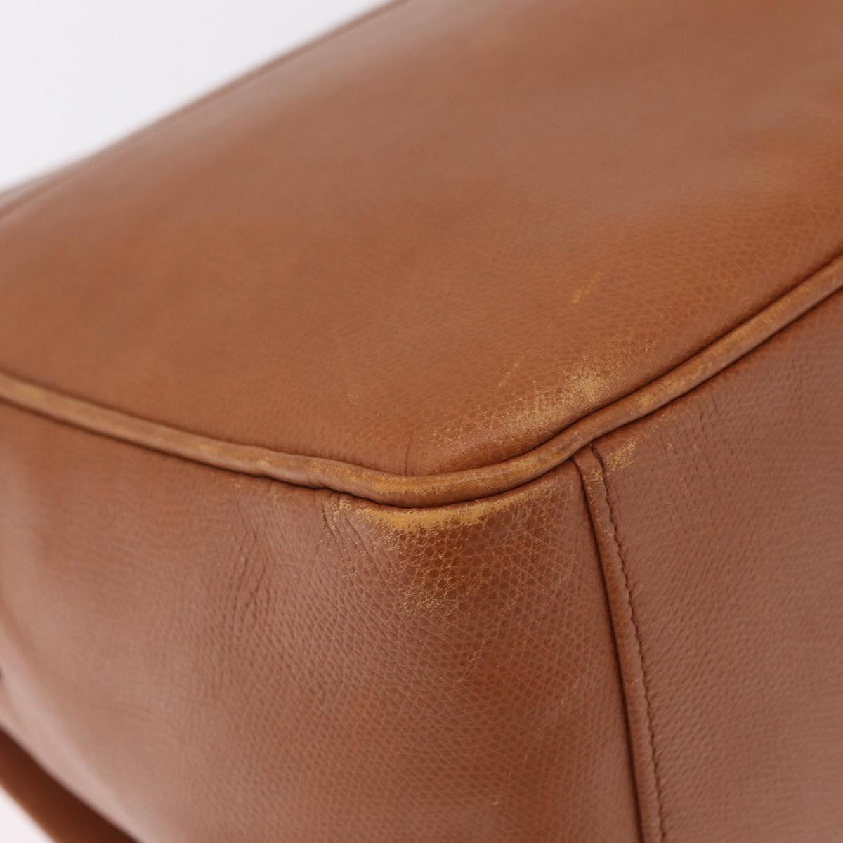 MCM Shoulder Bag Leather Brown Gold Auth ka6936