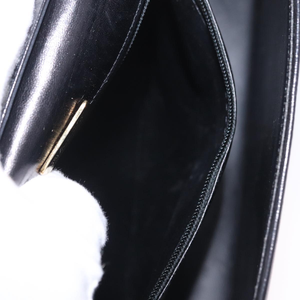 Bally Shoulder Bag Leather Black Gold Auth ka6937