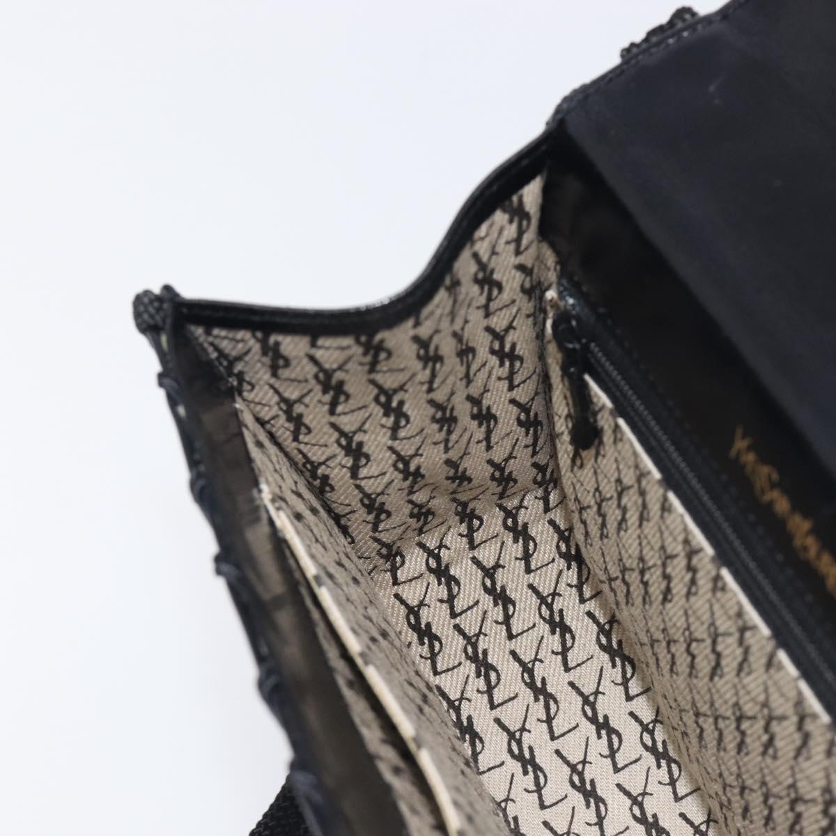 Saint Laurent Shoulder Bag Leather Black Gold Auth ka6939A
