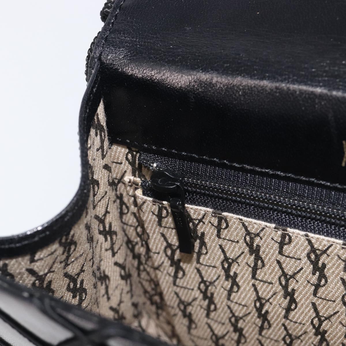 Saint Laurent Shoulder Bag Leather Black Gold Auth ka6939A