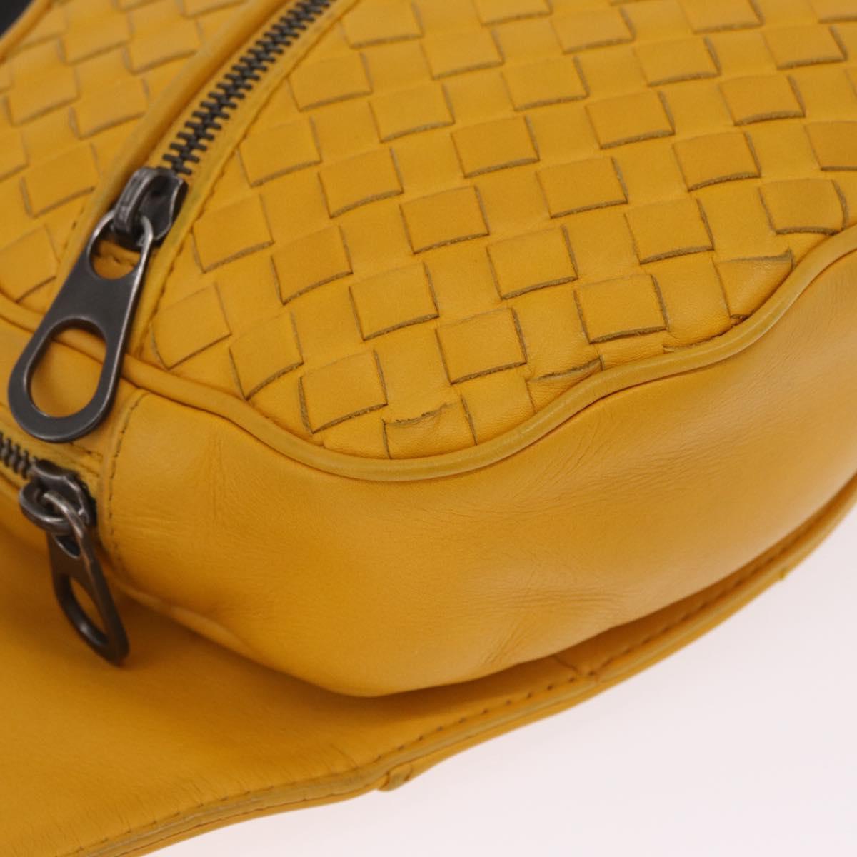 Bottega Veneta MAXI INTRECCIATO Waist Bag Leather Yellow Auth ka6940A