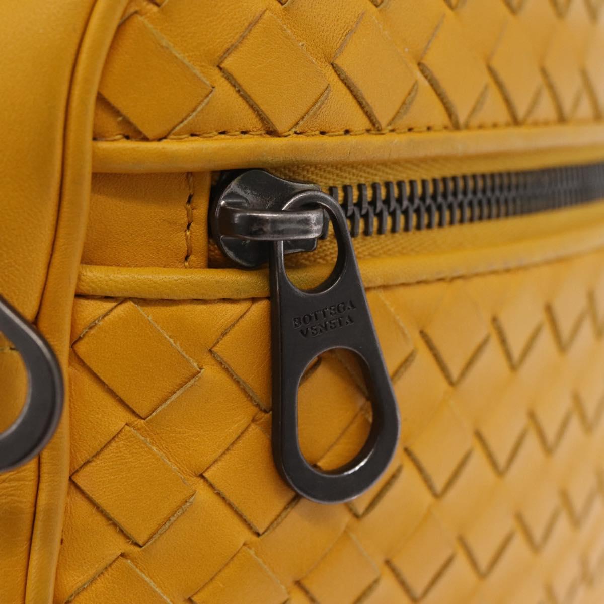 Bottega Veneta MAXI INTRECCIATO Waist Bag Leather Yellow Auth ka6940A