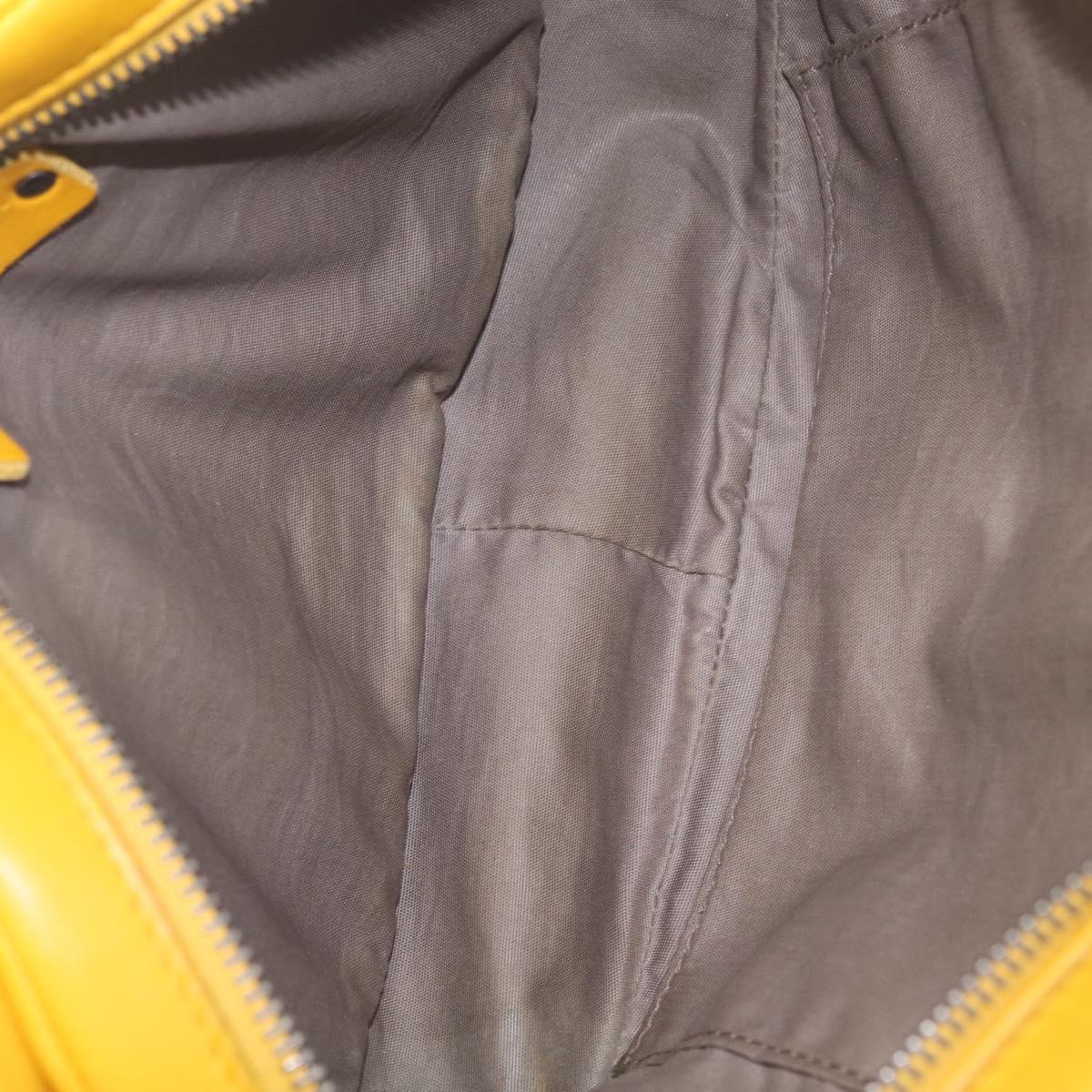 Bottega Veneta MAXI INTRECCIATO Waist Bag Leather Yellow Auth ka6940A