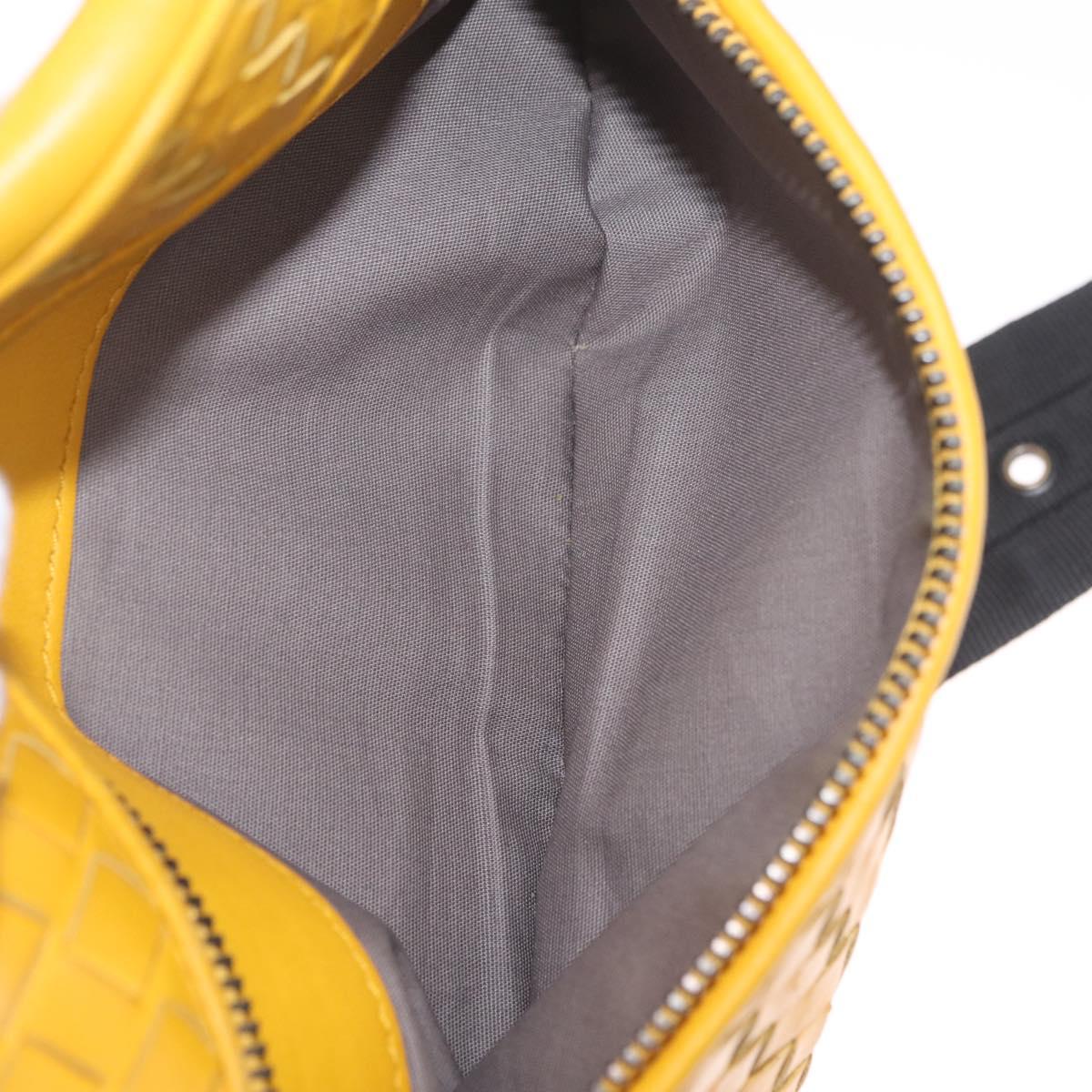 Bottega Veneta MAXI INTRECCIATO Waist Bag Leather Yellow Auth ka6940A