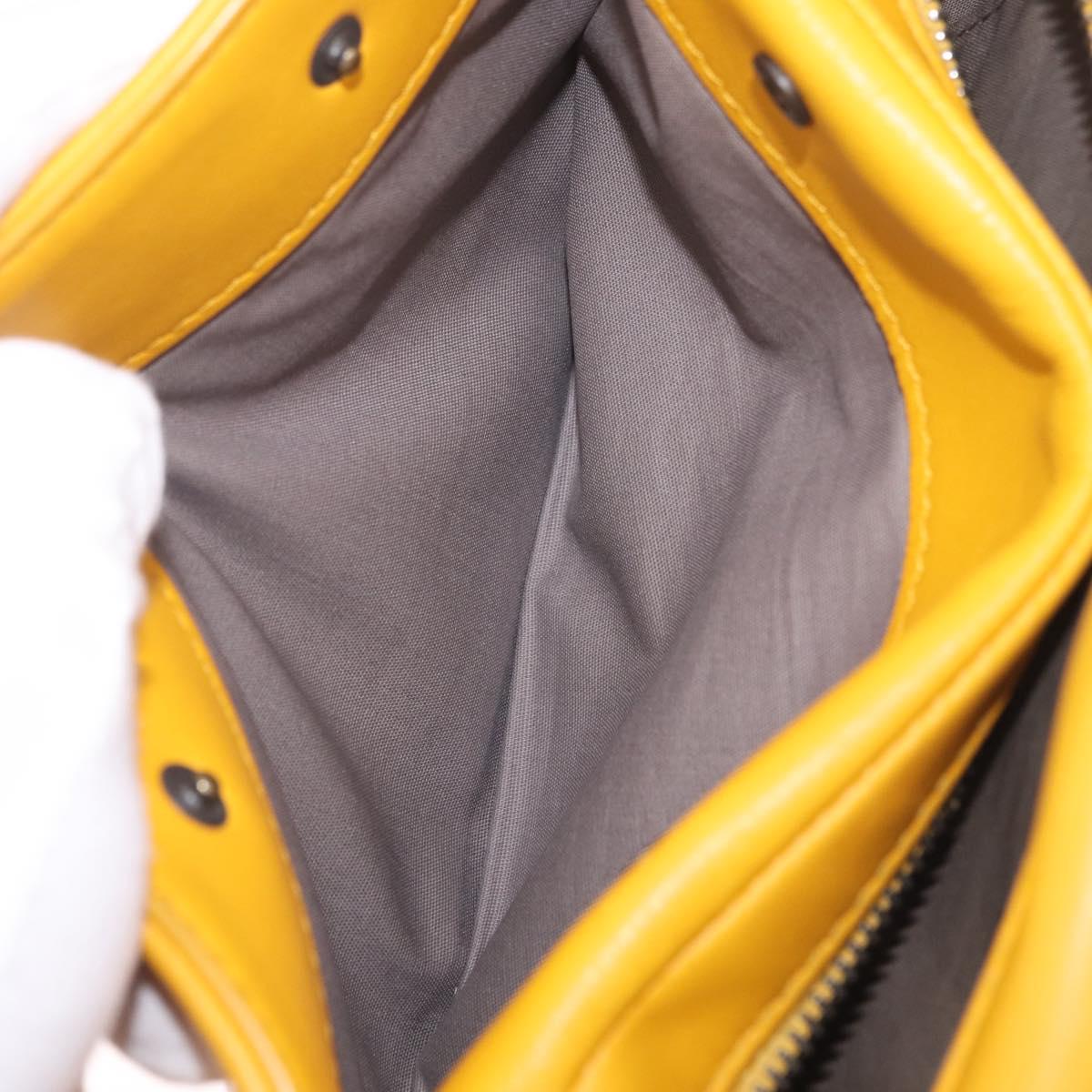 Bottega Veneta MAXI INTRECCIATO Waist Bag Leather Yellow Auth ka6940A