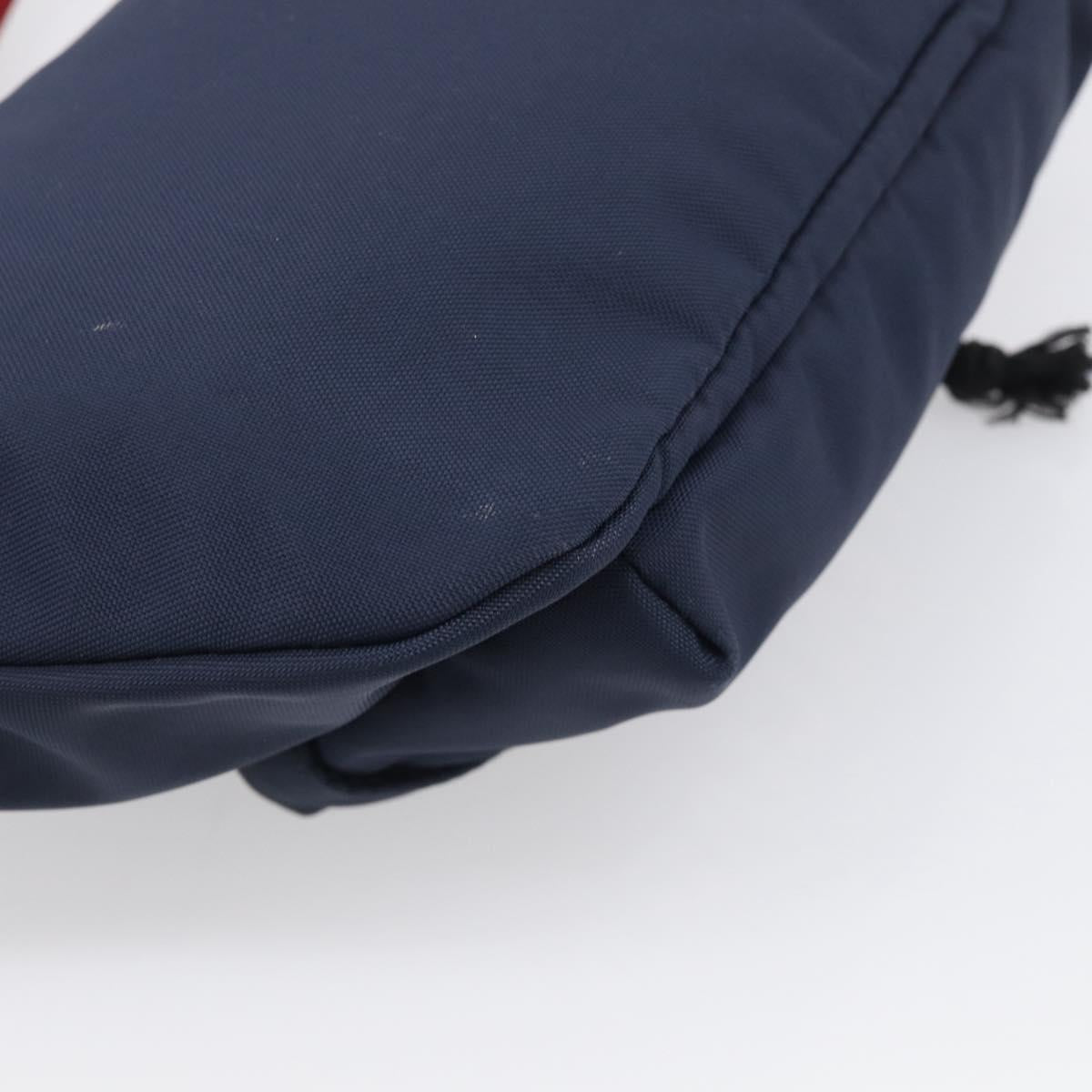 Balenciaga Waist Bag Nylon Navy Silver 533009 Auth ka6945