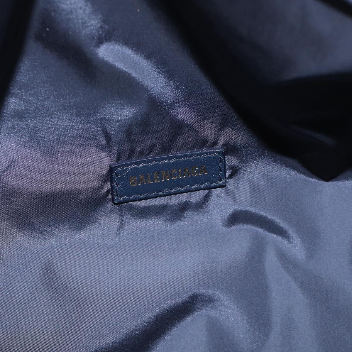 Balenciaga Waist Bag Nylon Navy Silver 533009 Auth ka6945