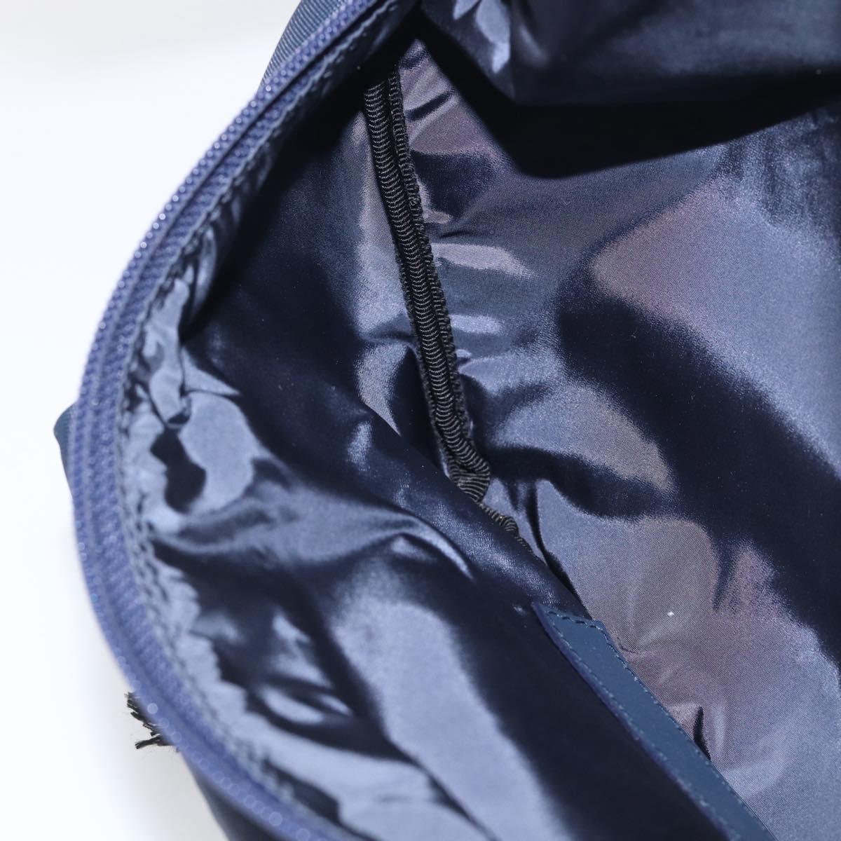 Balenciaga Waist Bag Nylon Navy Silver 533009 Auth ka6945