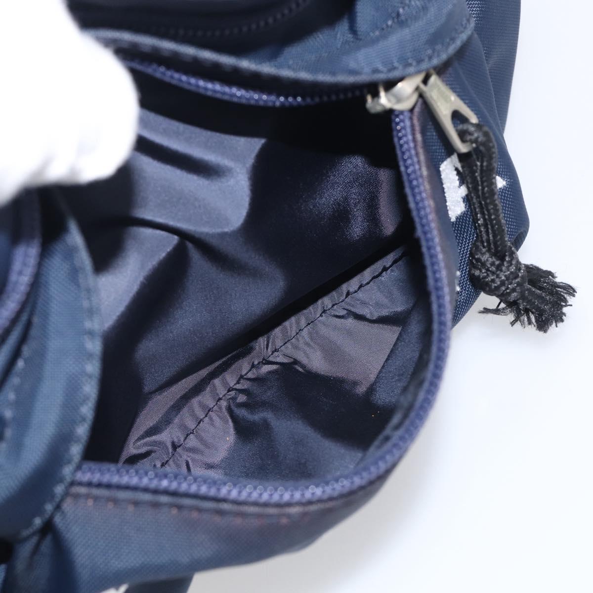 Balenciaga Waist Bag Nylon Navy Silver 533009 Auth ka6945