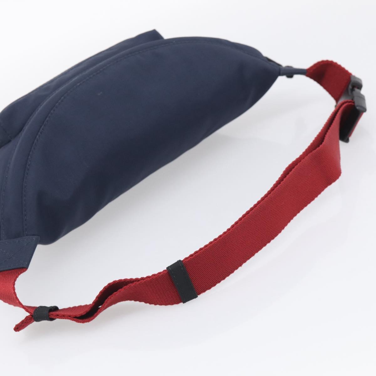 Balenciaga Waist Bag Nylon Navy Silver 533009 Auth ka6945