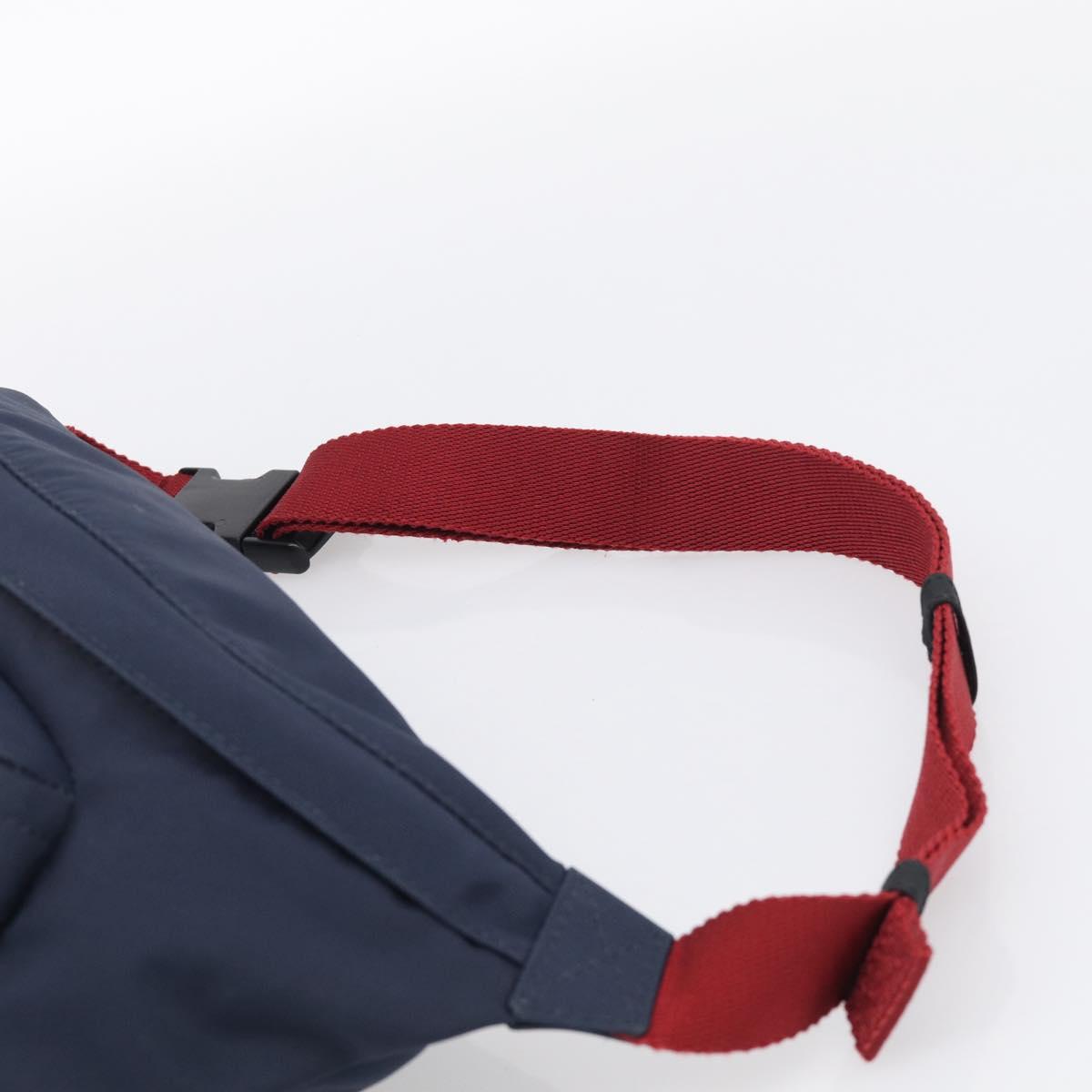Balenciaga Waist Bag Nylon Navy Silver 533009 Auth ka6945