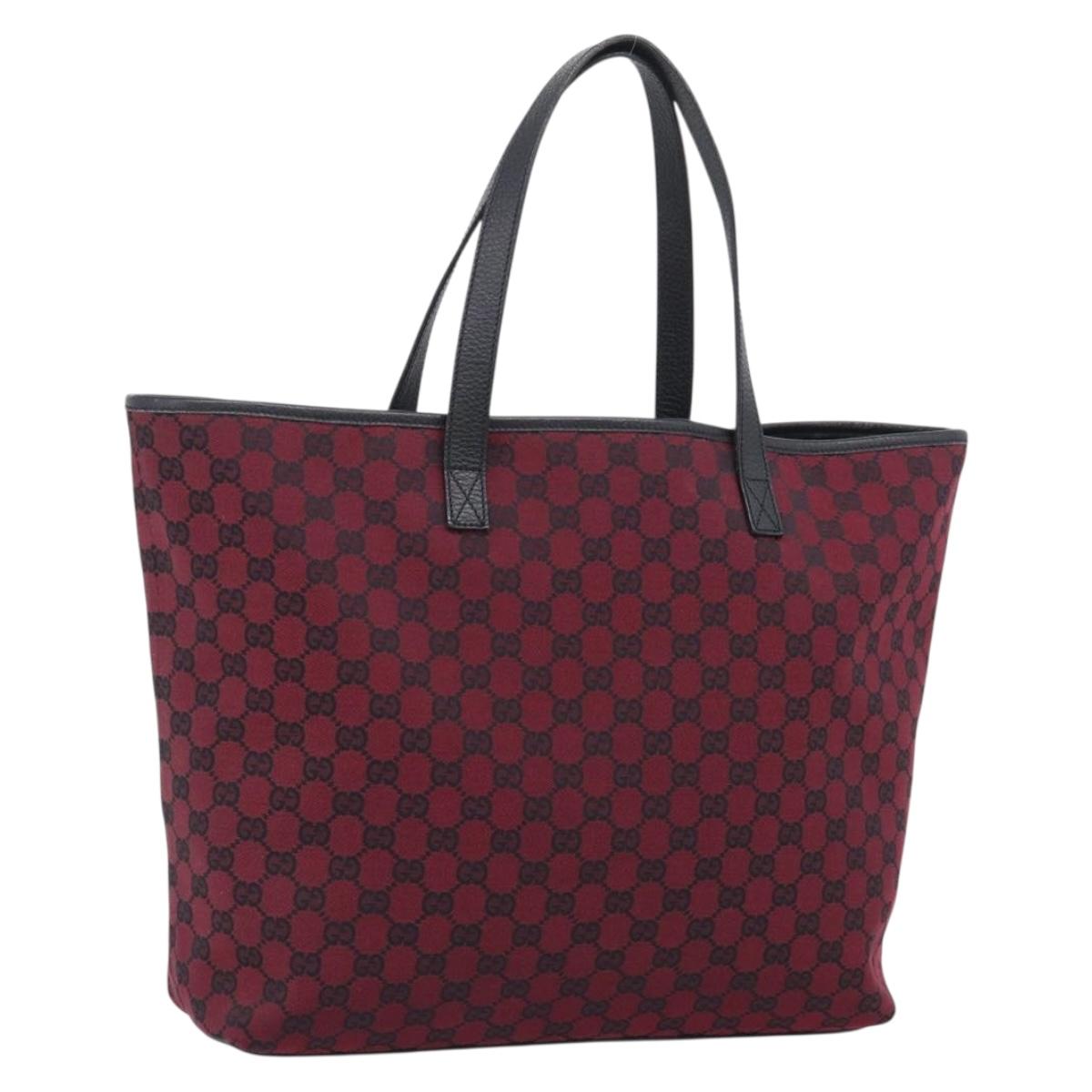 GUCCI GG Canvas Tote Bag Red 238696 Auth ka6948A