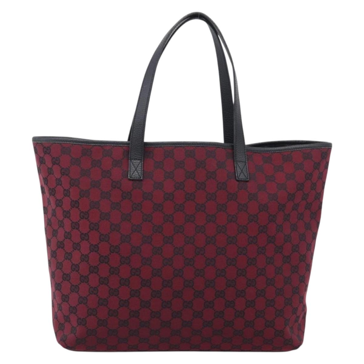 GUCCI GG Canvas Tote Bag Red 238696 Auth ka6948A