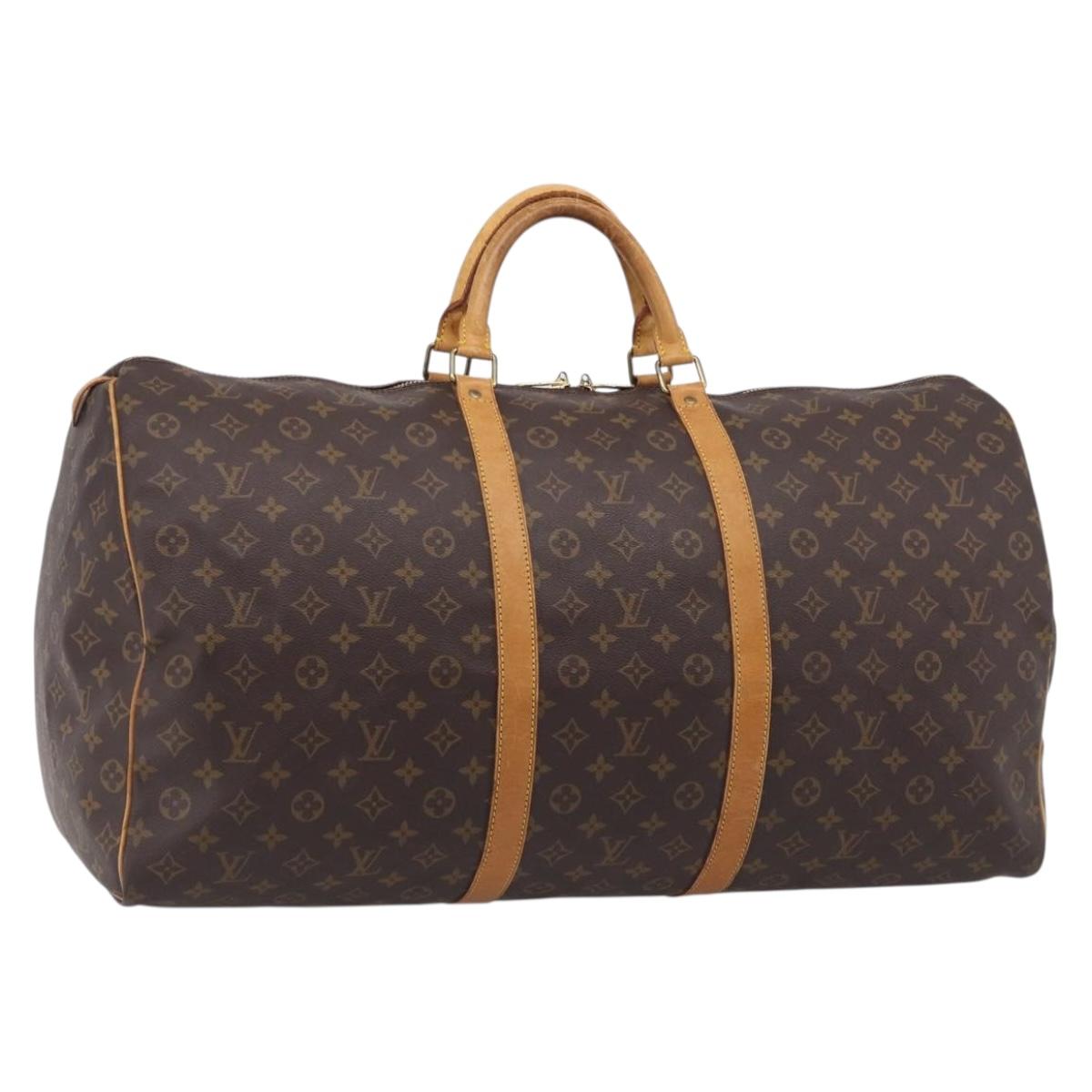 LOUIS VUITTON Monogram Keepall 60 Boston Bag M41422 LV Auth ka6949