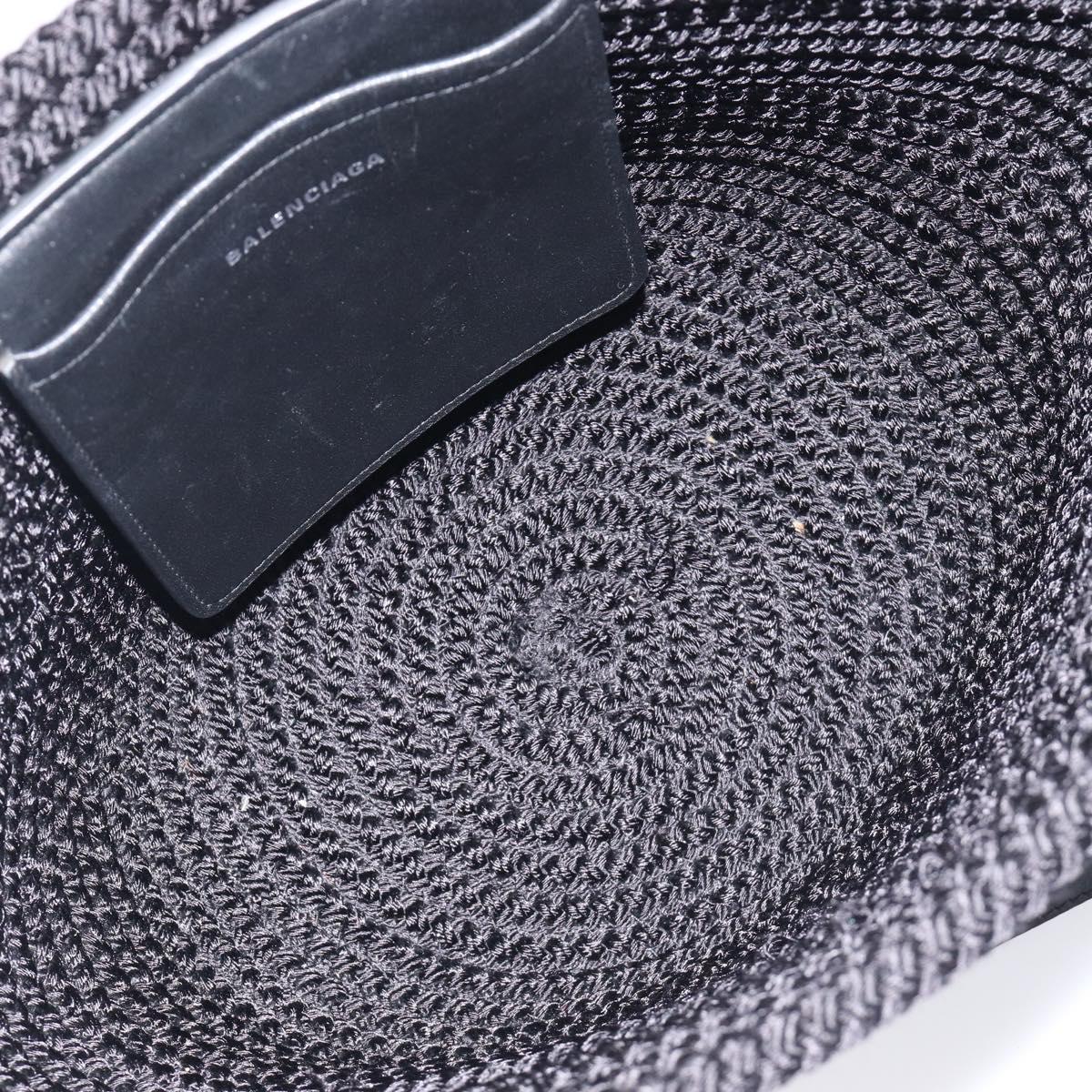 Balenciaga Ibiza Basket Hand Bag Canvas 2way Black Silver 695611 Auth ka6950SAM