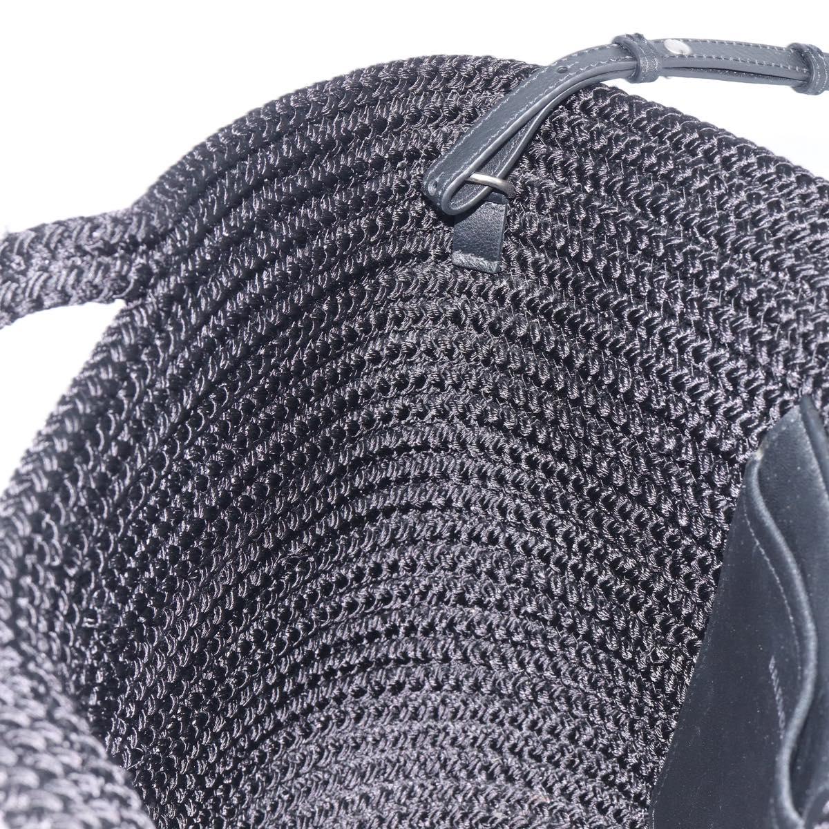 Balenciaga Ibiza Basket Hand Bag Canvas 2way Black Silver 695611 Auth ka6950SAM