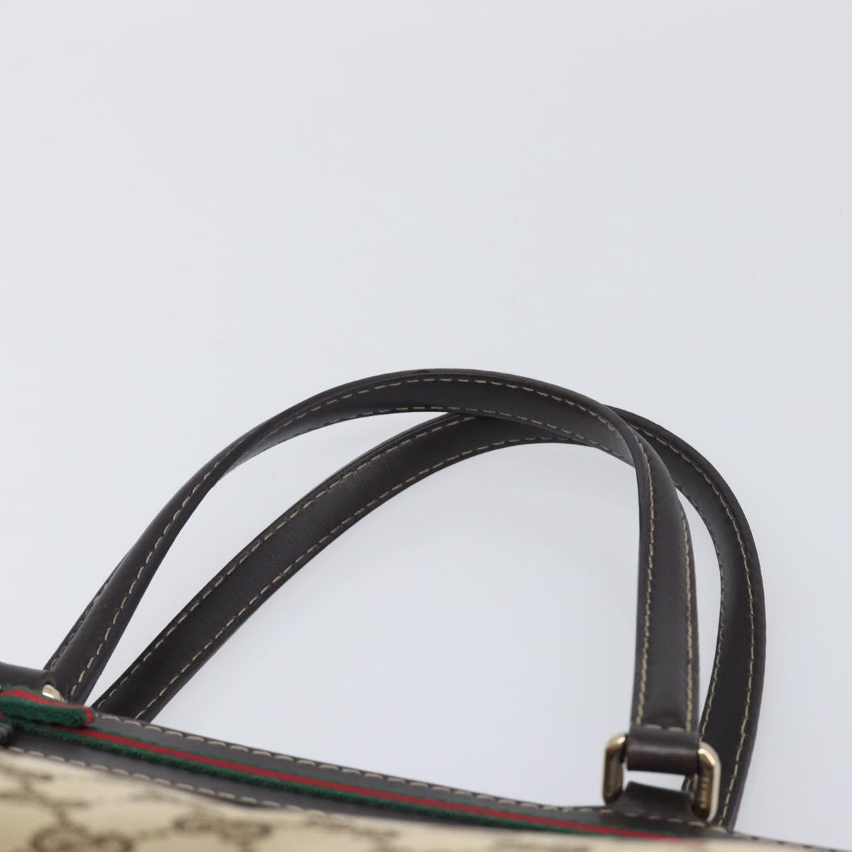 GUCCI GG Canvas Web Sherry Line Princi Hand Bag Beige Gold 257063 Auth ka6951V