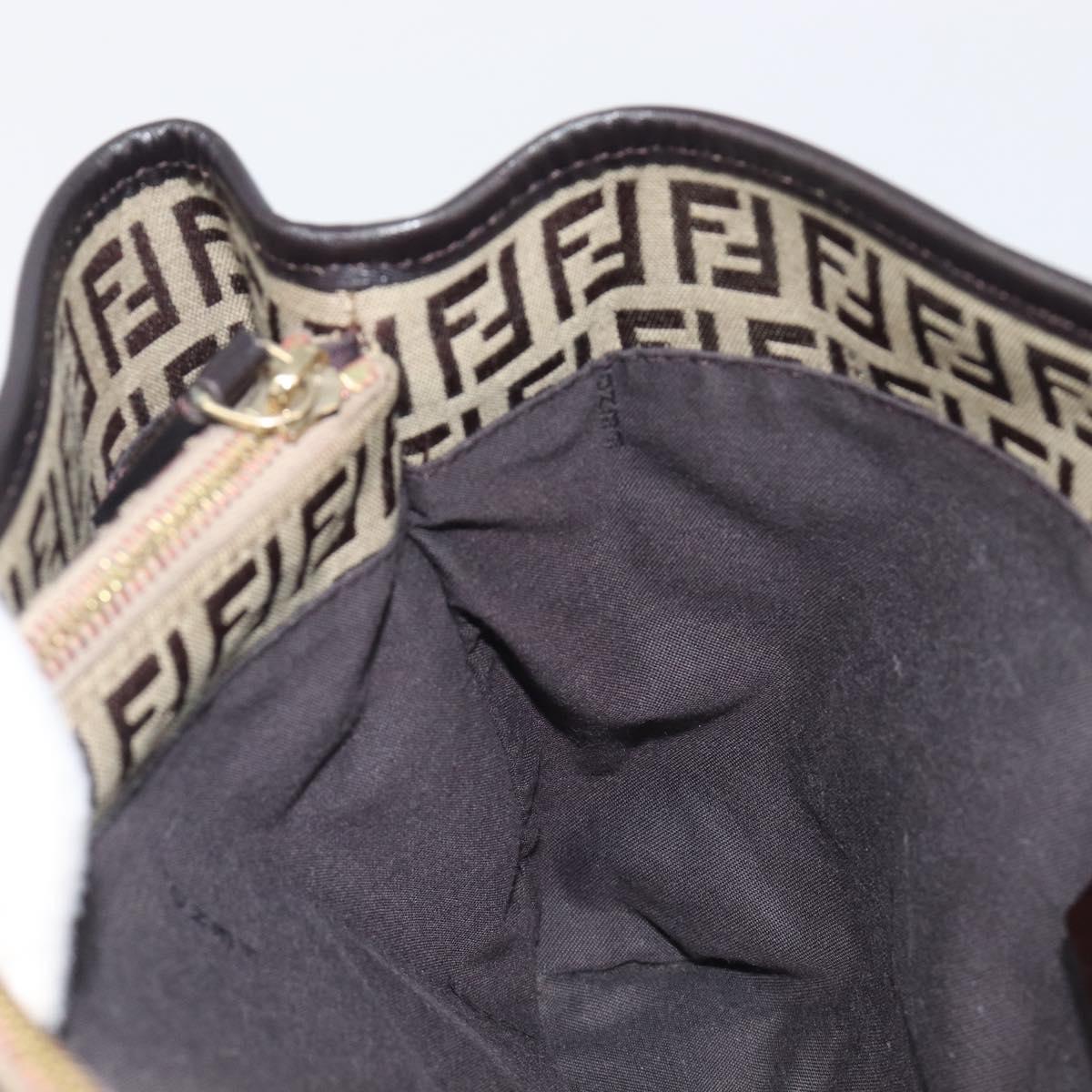 FENDI Zucchino Canvas Tote Bag Beige Gold Auth ka6952A