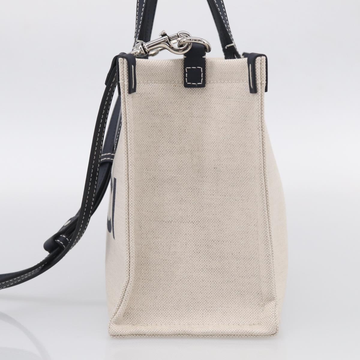 GUCCI Tote Bag Canvas 2way Ivory Silver 772144 Auth ka6953V