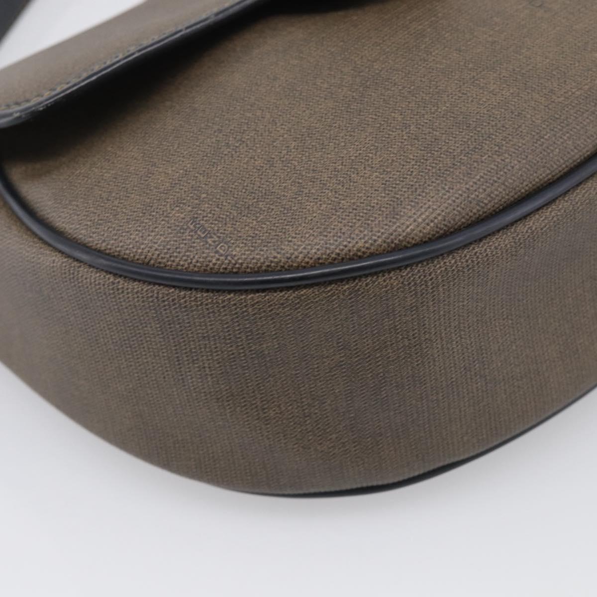 FENDI Shoulder Bag Coated Canvas Beige Gold Auth ka6955