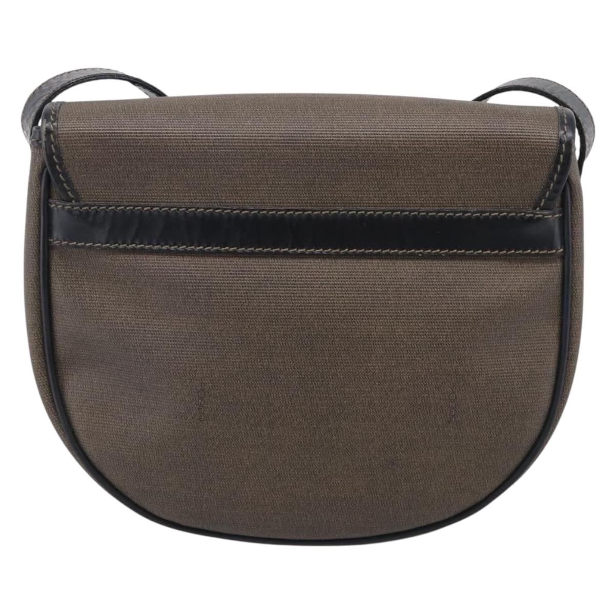 FENDI Shoulder Bag Coated Canvas Beige Gold Auth ka6955