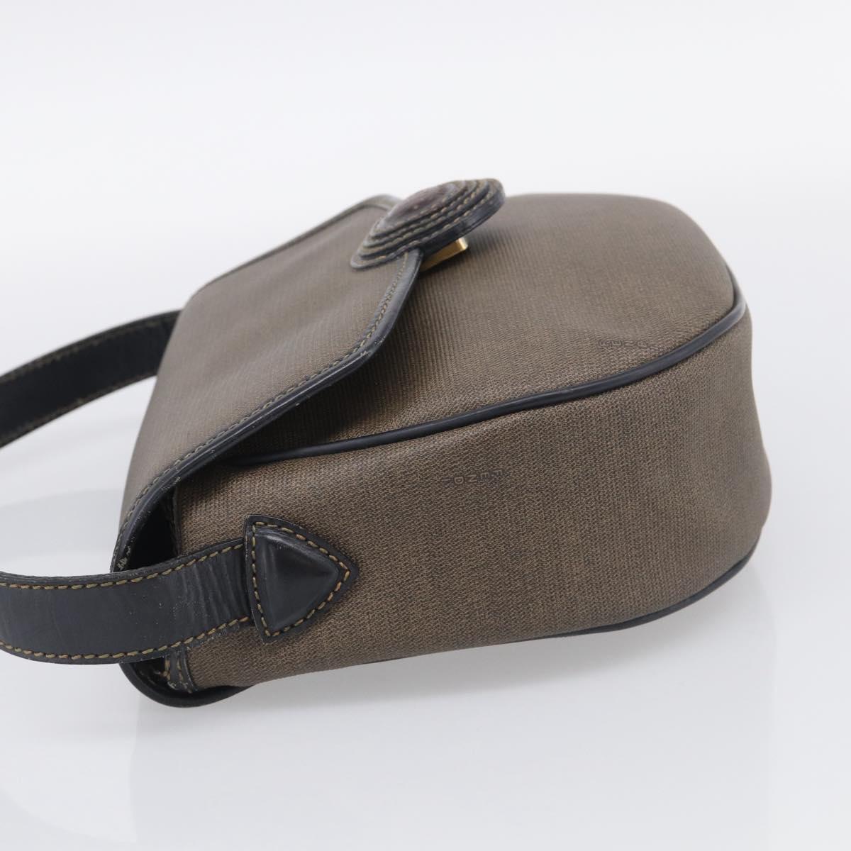 FENDI Shoulder Bag Coated Canvas Beige Gold Auth ka6955