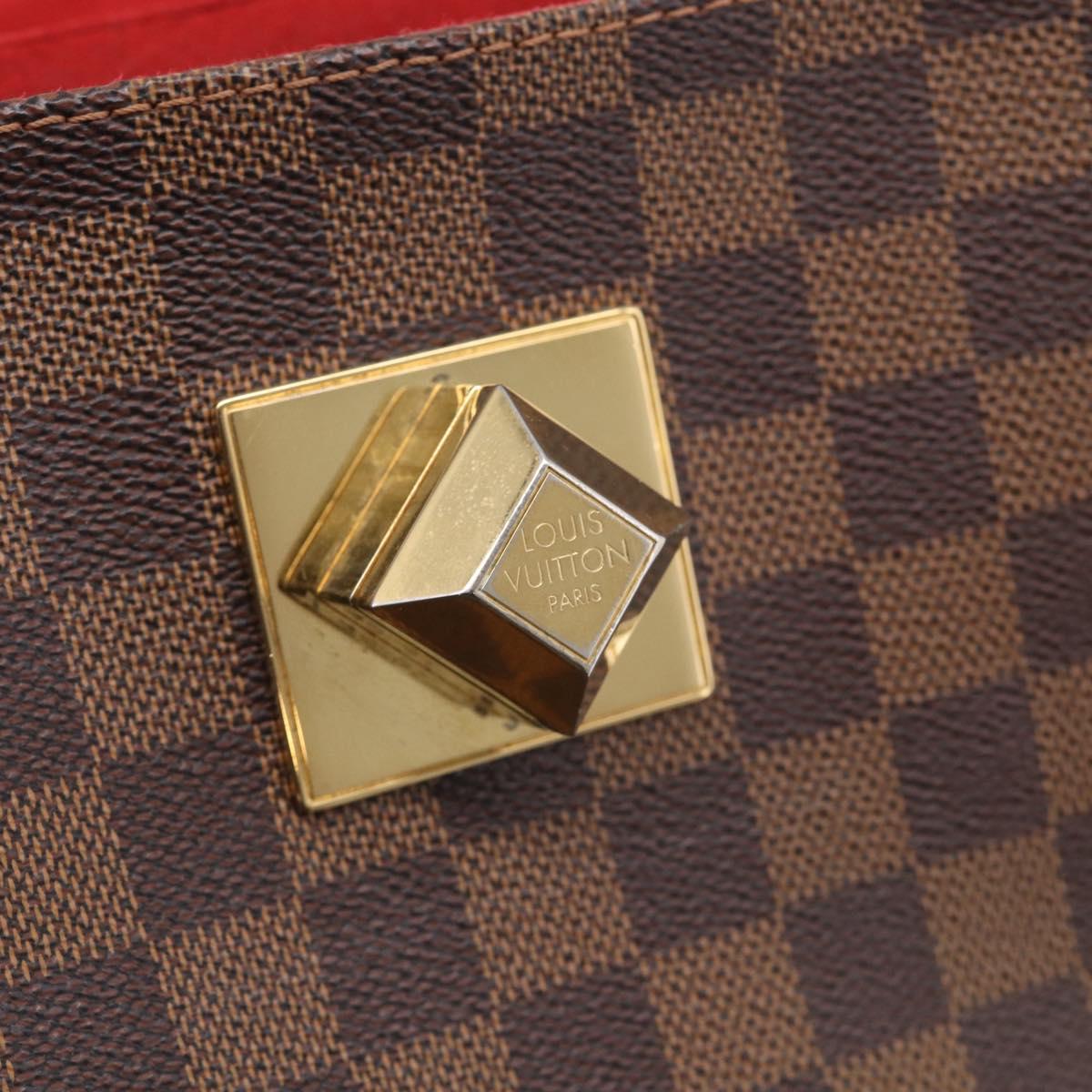 LOUIS VUITTON Damier Ebene Bergamo PM Hand Bag 2way N41167 LV Auth ka6956A