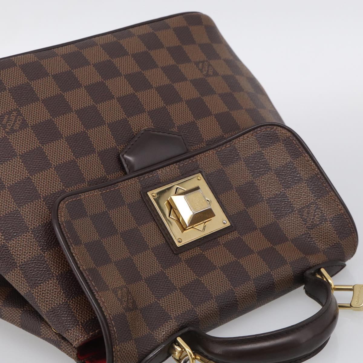 LOUIS VUITTON Damier Ebene Bergamo PM Hand Bag 2way N41167 LV Auth ka6956A