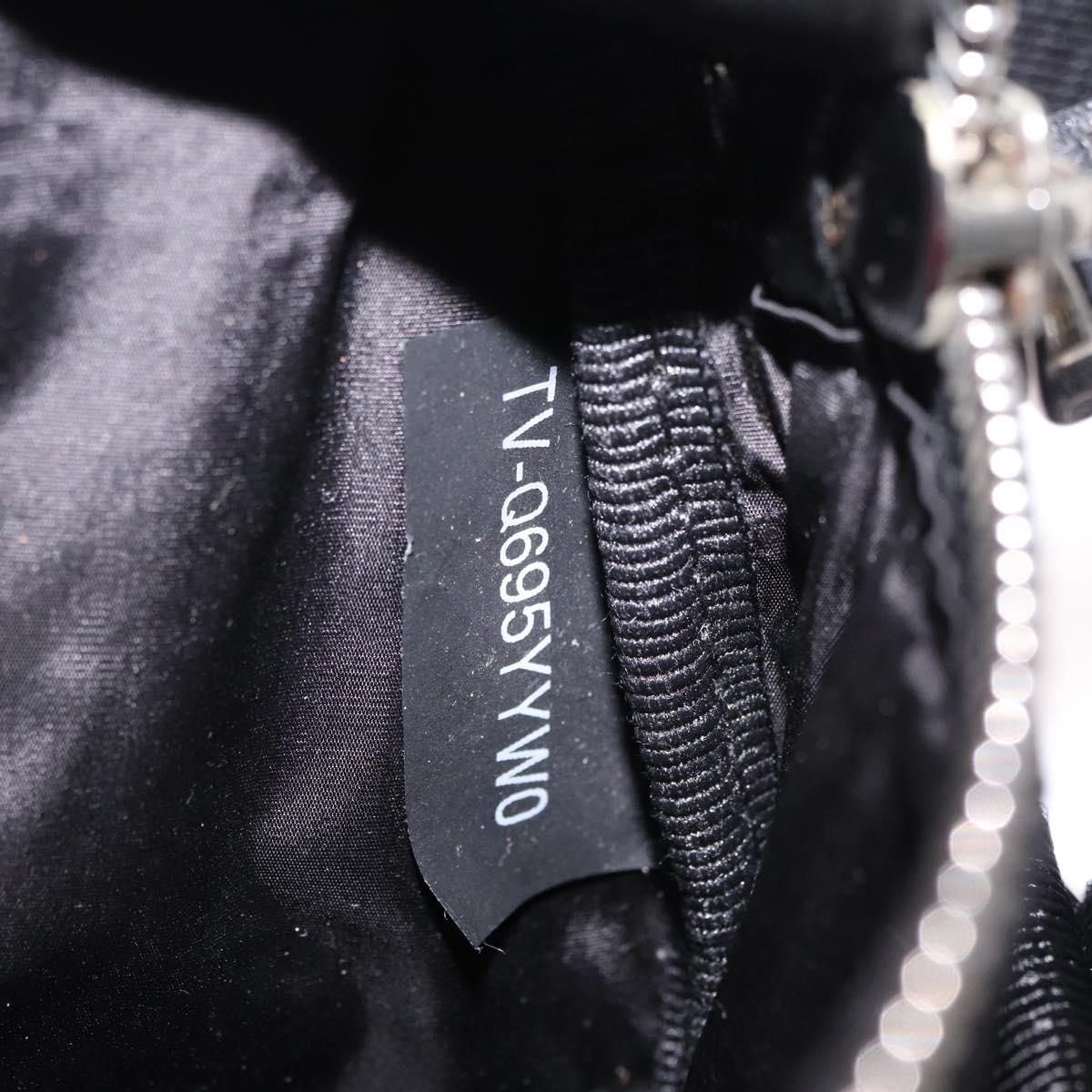 Valentino Shoulder Bag Patent Leather Black Silver Auth ka6959V