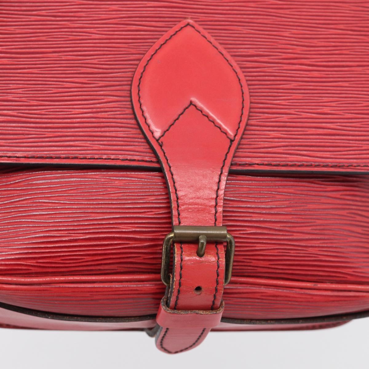 LOUIS VUITTON Epi Cartouchiere MM Shoulder Bag Red M52247 LV Auth ka6960