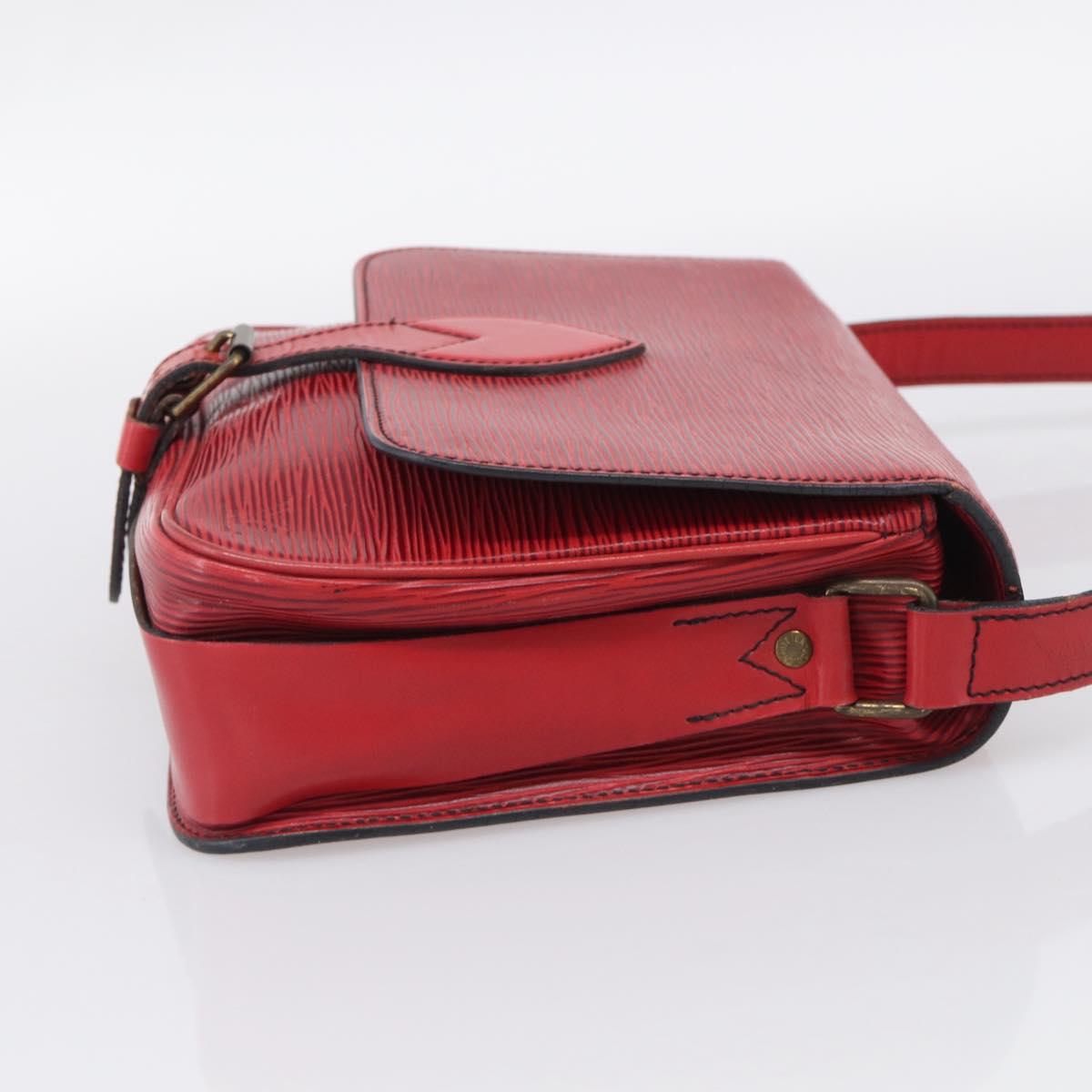 LOUIS VUITTON Epi Cartouchiere MM Shoulder Bag Red M52247 LV Auth ka6960