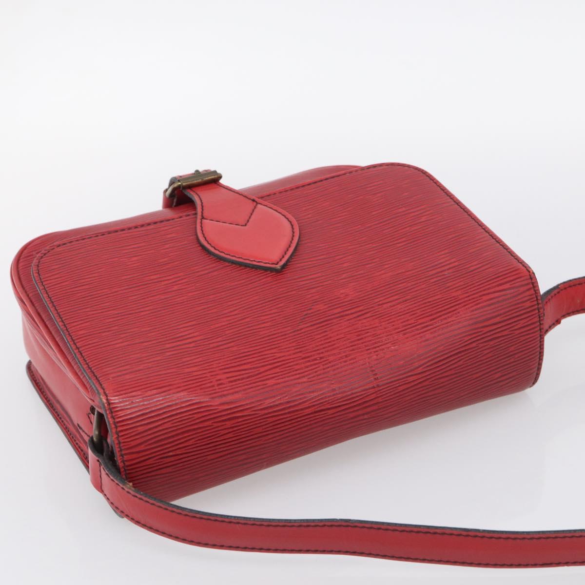 LOUIS VUITTON Epi Cartouchiere MM Shoulder Bag Red M52247 LV Auth ka6960