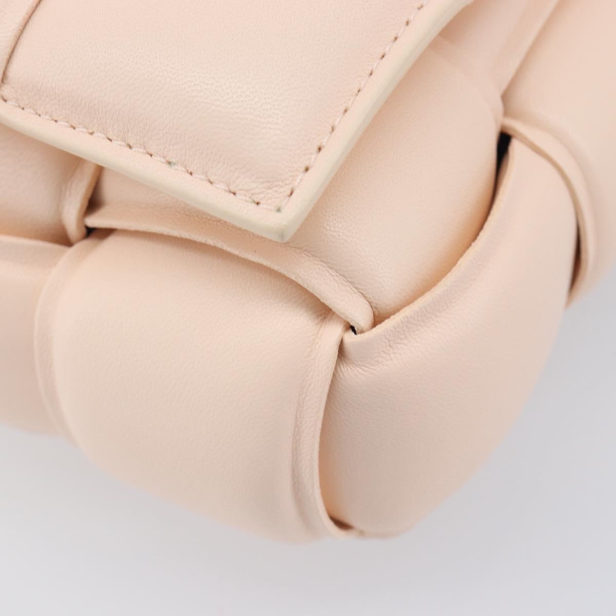 Bottega Veneta MAXI INTRECCIATO Cassette Bag Leather Pink Gold Auth ka6962M