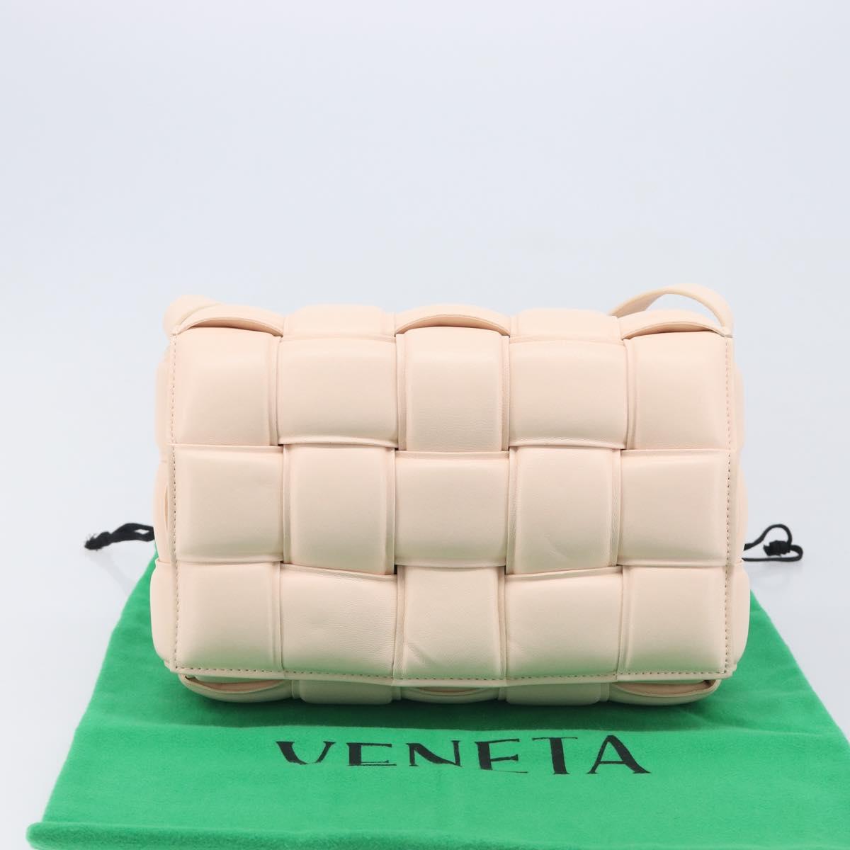 Bottega Veneta MAXI INTRECCIATO Cassette Bag Leather Pink Gold Auth ka6962M