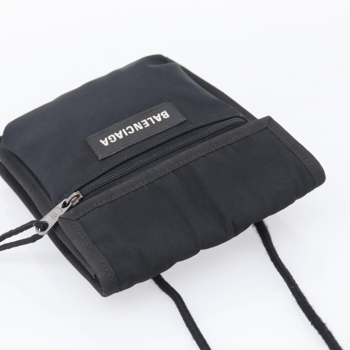 Balenciaga Shoulder Bag Canvas Black 532298 Auth ka6966