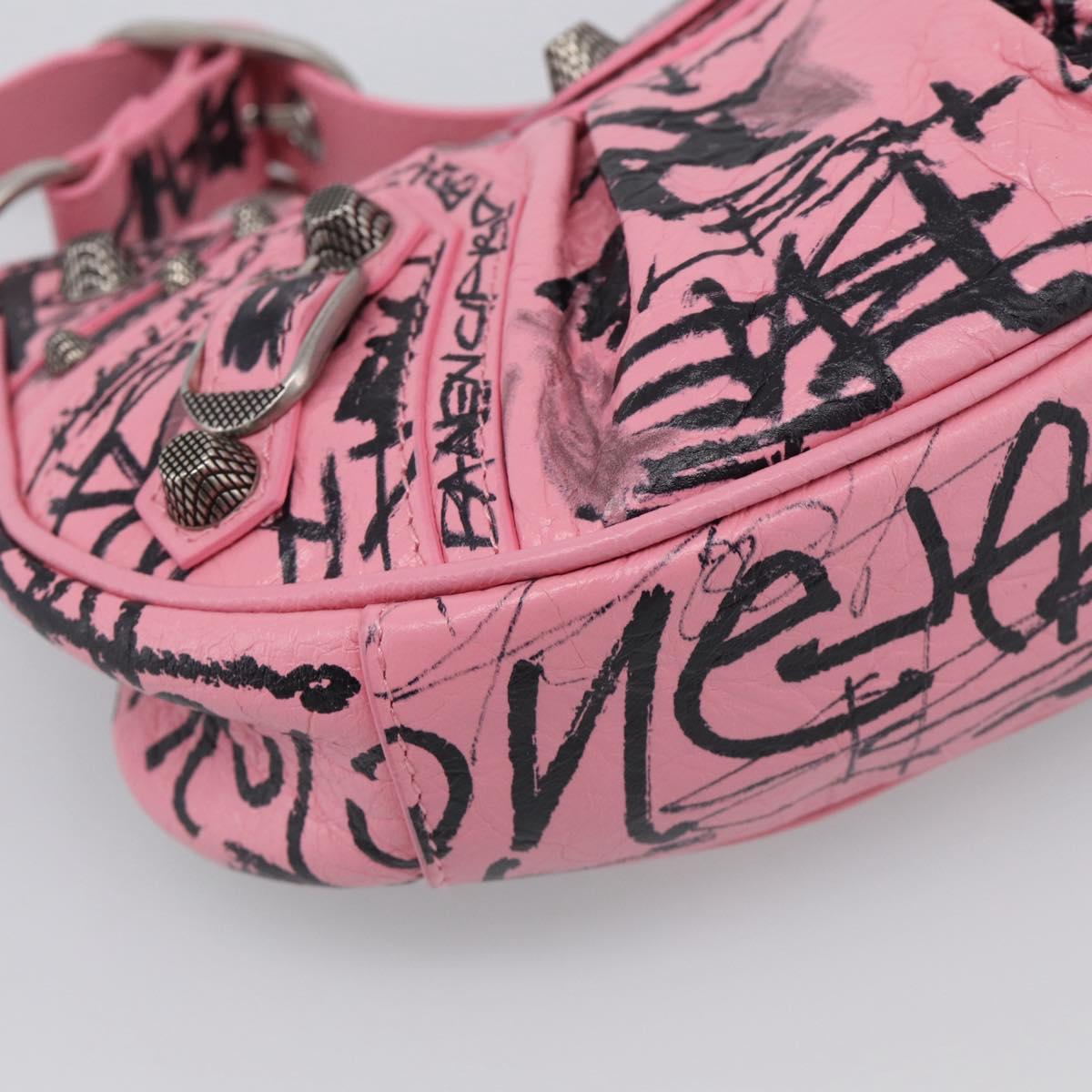 Balenciaga Le Cagoule XS Shoulder Bag Leather Pink Silver 671309 Auth ka6967SAM