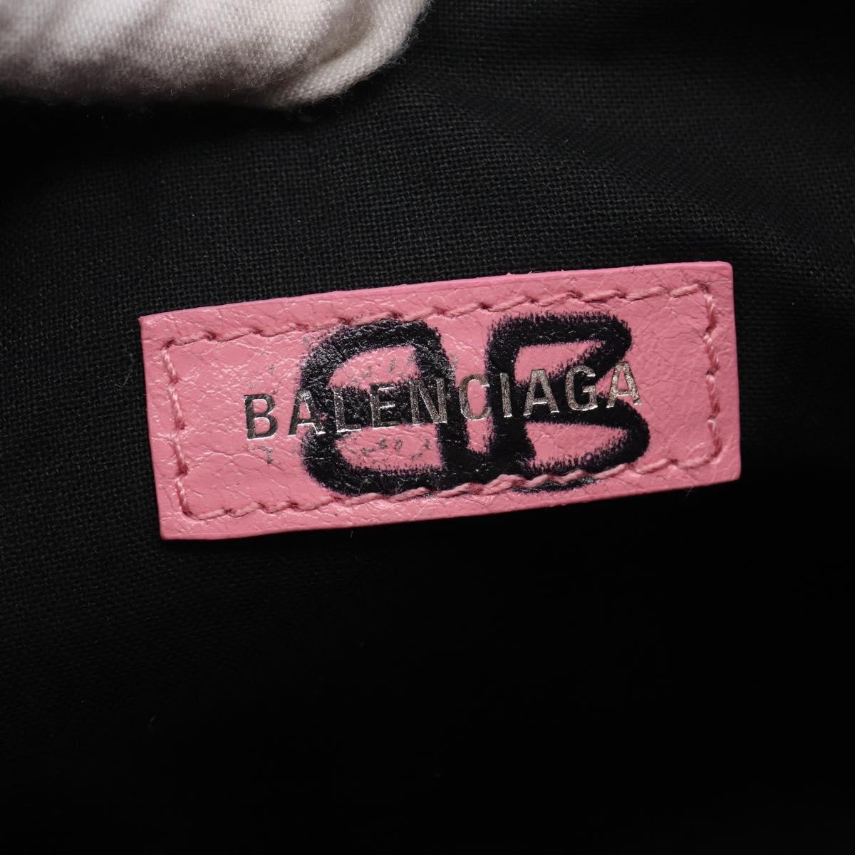 Balenciaga Le Cagoule XS Shoulder Bag Leather Pink Silver 671309 Auth ka6967SAM