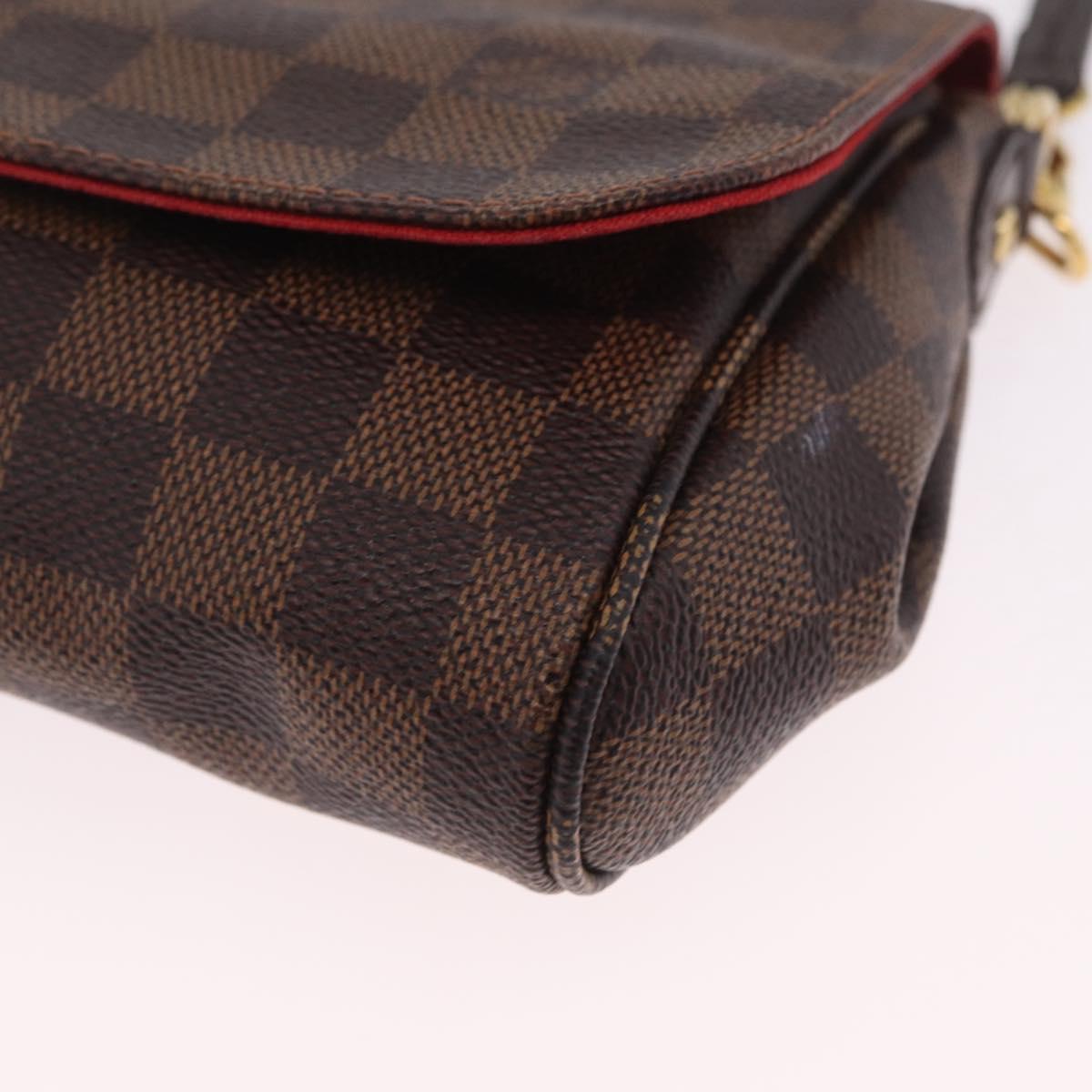LOUIS VUITTON Damier Ebene Favorit MM Shoulder Bag 2way M41129 LV Auth ka6968V