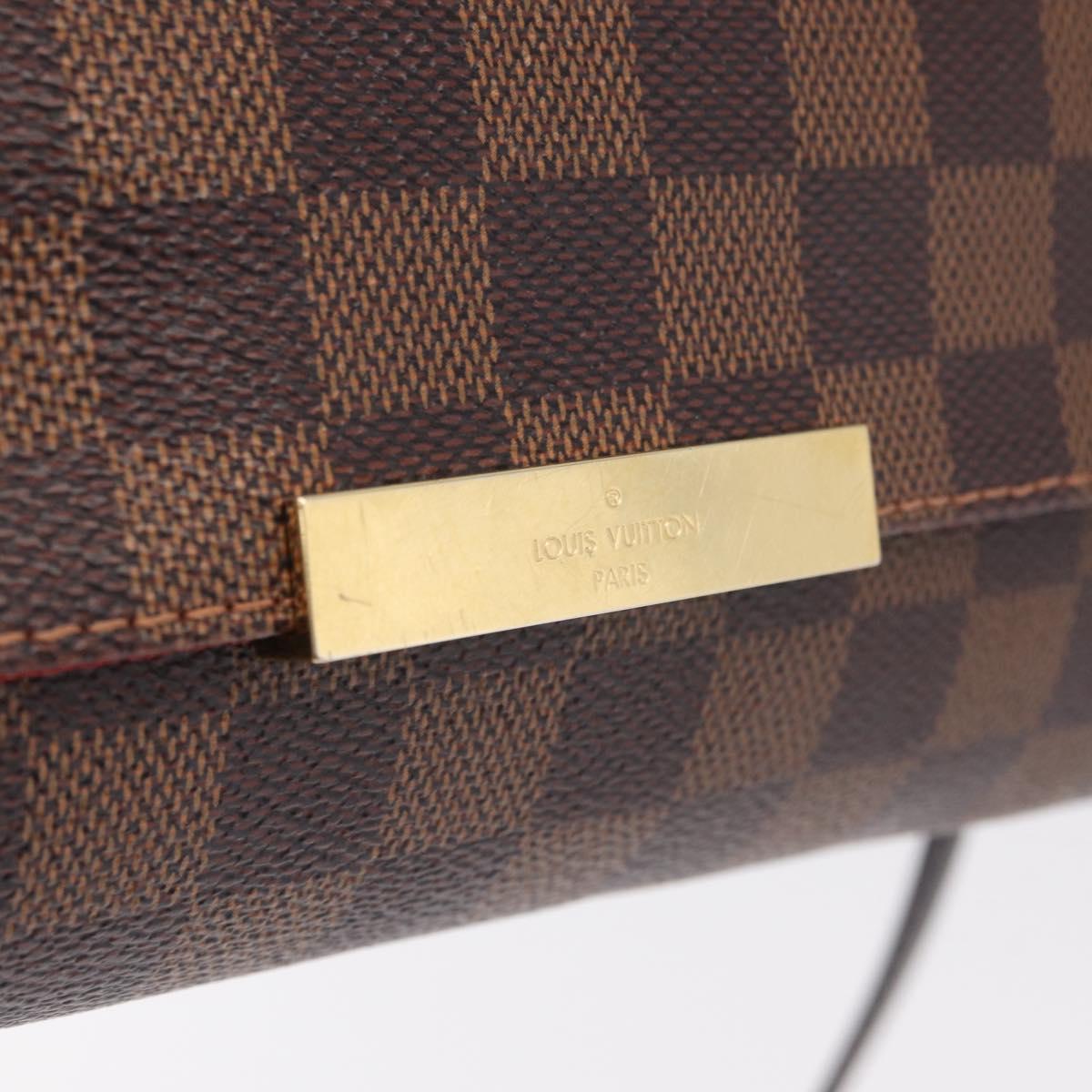 LOUIS VUITTON Damier Ebene Favorit MM Shoulder Bag 2way M41129 LV Auth ka6968V