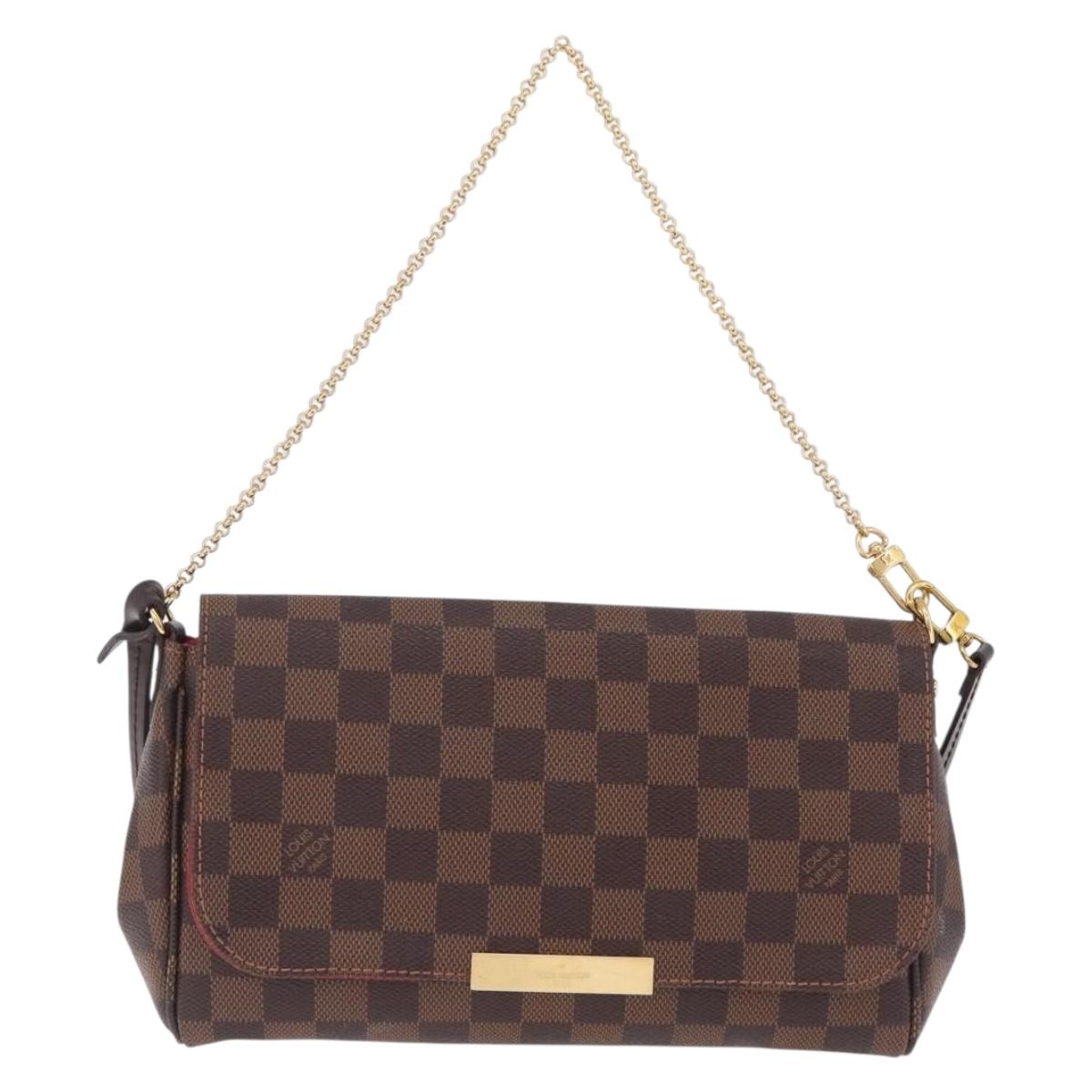 LOUIS VUITTON Damier Ebene Favorit MM Shoulder Bag 2way M41129 LV Auth ka6968V