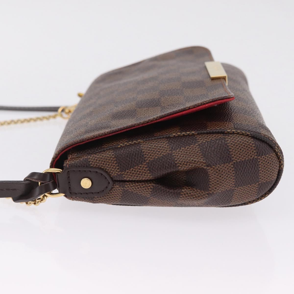 LOUIS VUITTON Damier Ebene Favorit MM Shoulder Bag 2way M41129 LV Auth ka6968V