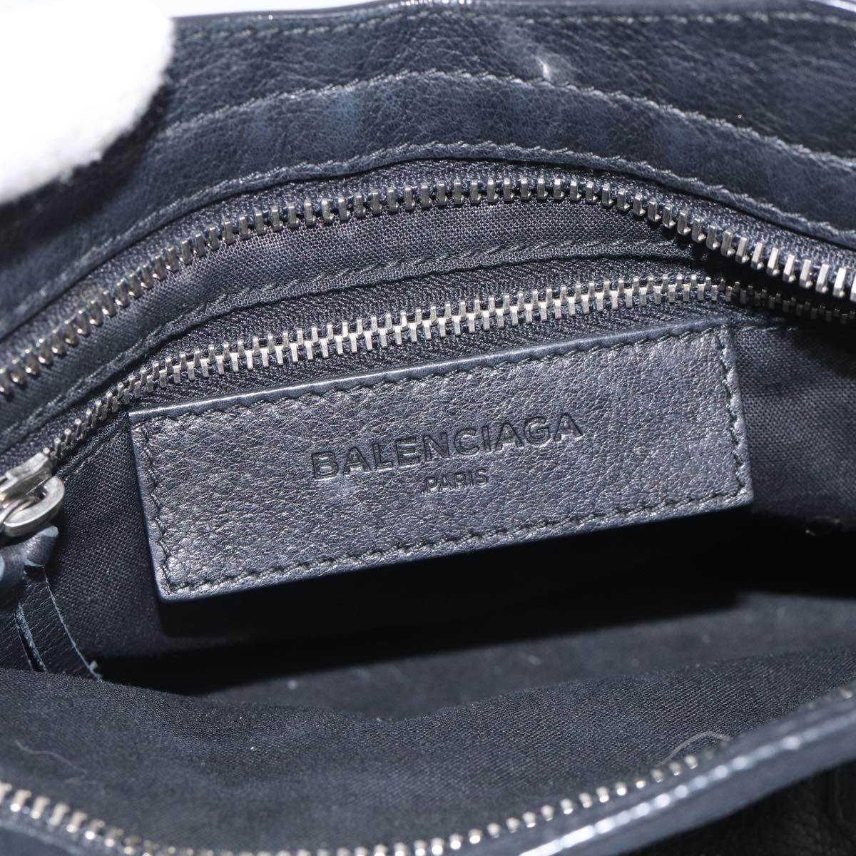 Balenciaga Mini City Hand Bag Leather 2way Black Silver 300295 Auth ka6969M