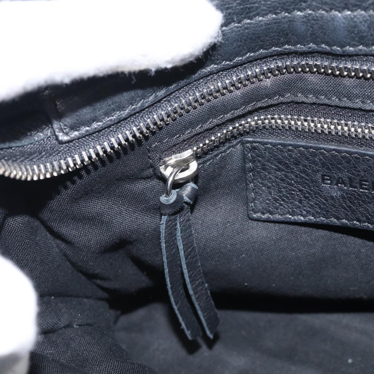 Balenciaga Mini City Hand Bag Leather 2way Black Silver 300295 Auth ka6969M