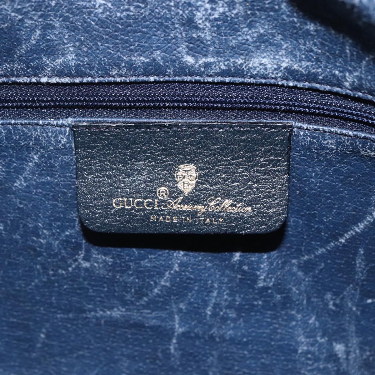 GUCCI GG Supreme Sherry Line Shoulder Bag PVC Navy Gold Auth ka697