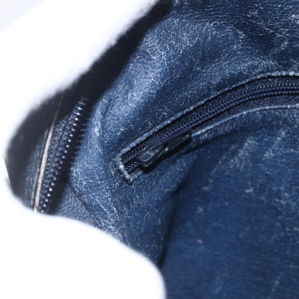 GUCCI GG Supreme Sherry Line Shoulder Bag PVC Navy Gold Auth ka697