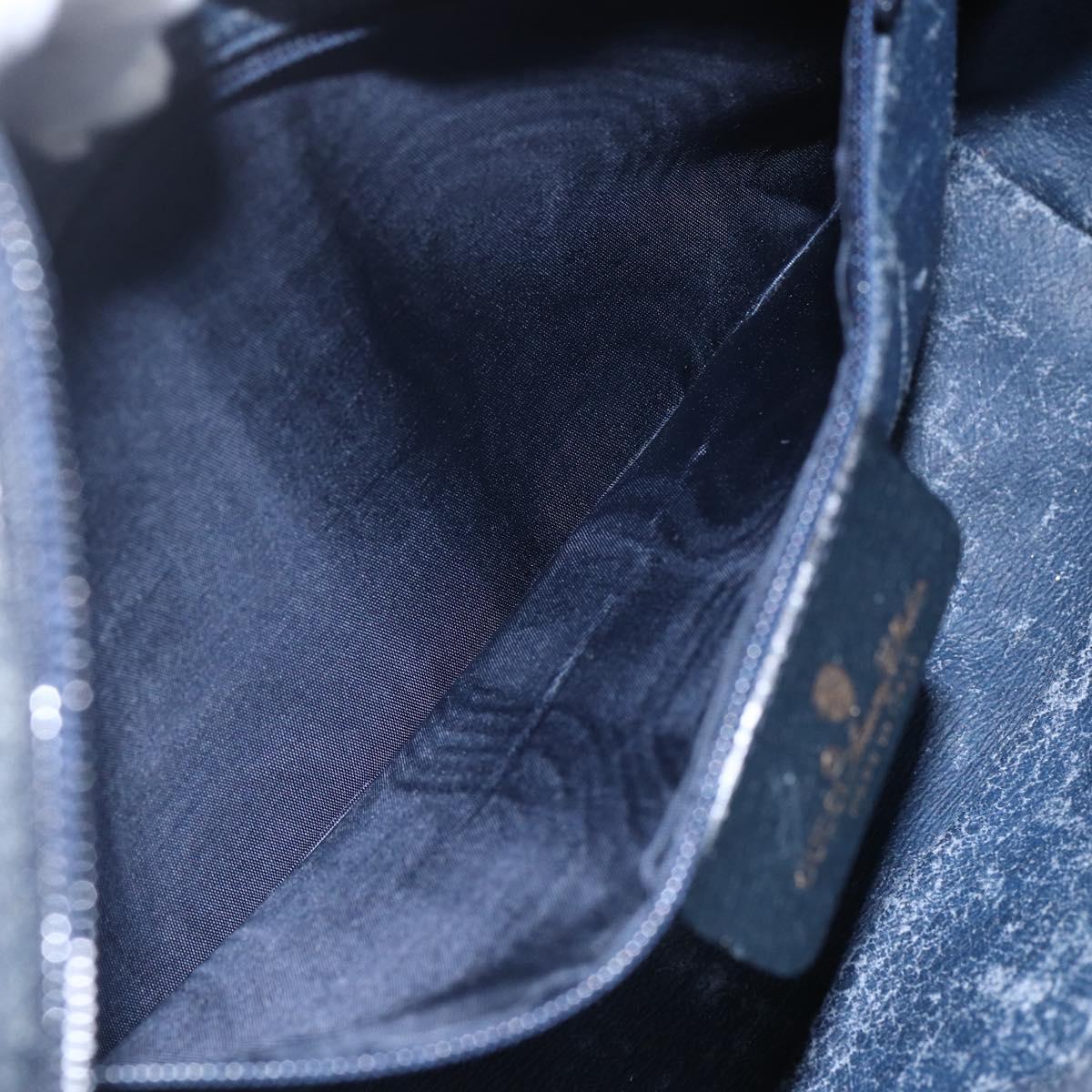 GUCCI GG Supreme Sherry Line Shoulder Bag PVC Navy Gold Auth ka697