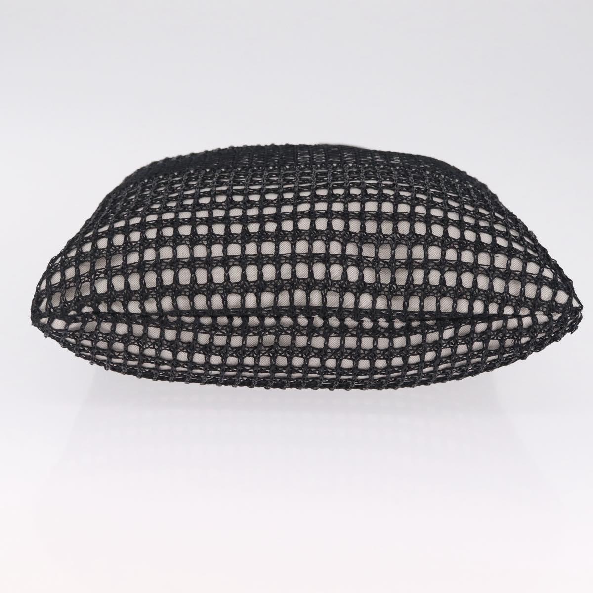Miu Miu IVY Mesh Tote Bag Canvas Black Auth ka6970A