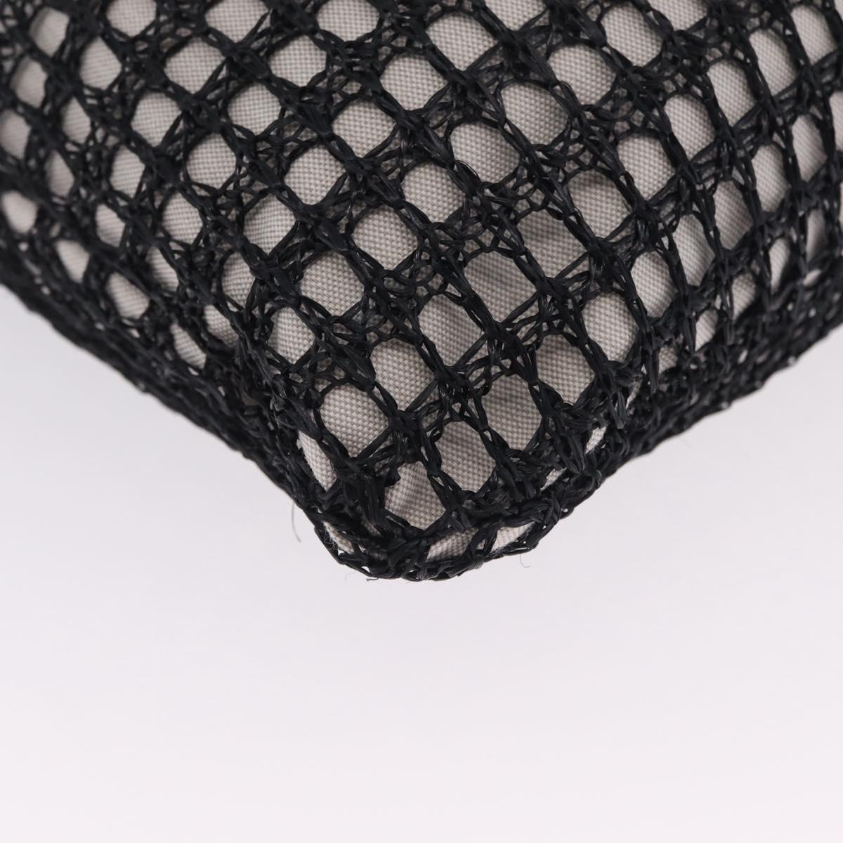 Miu Miu IVY Mesh Tote Bag Canvas Black Auth ka6970A