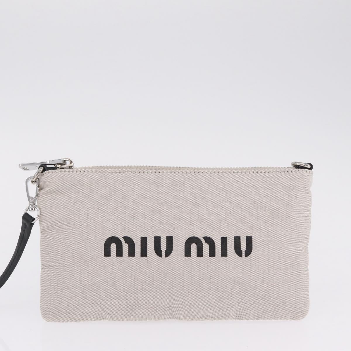 Miu Miu IVY Mesh Tote Bag Canvas Black Auth ka6970A
