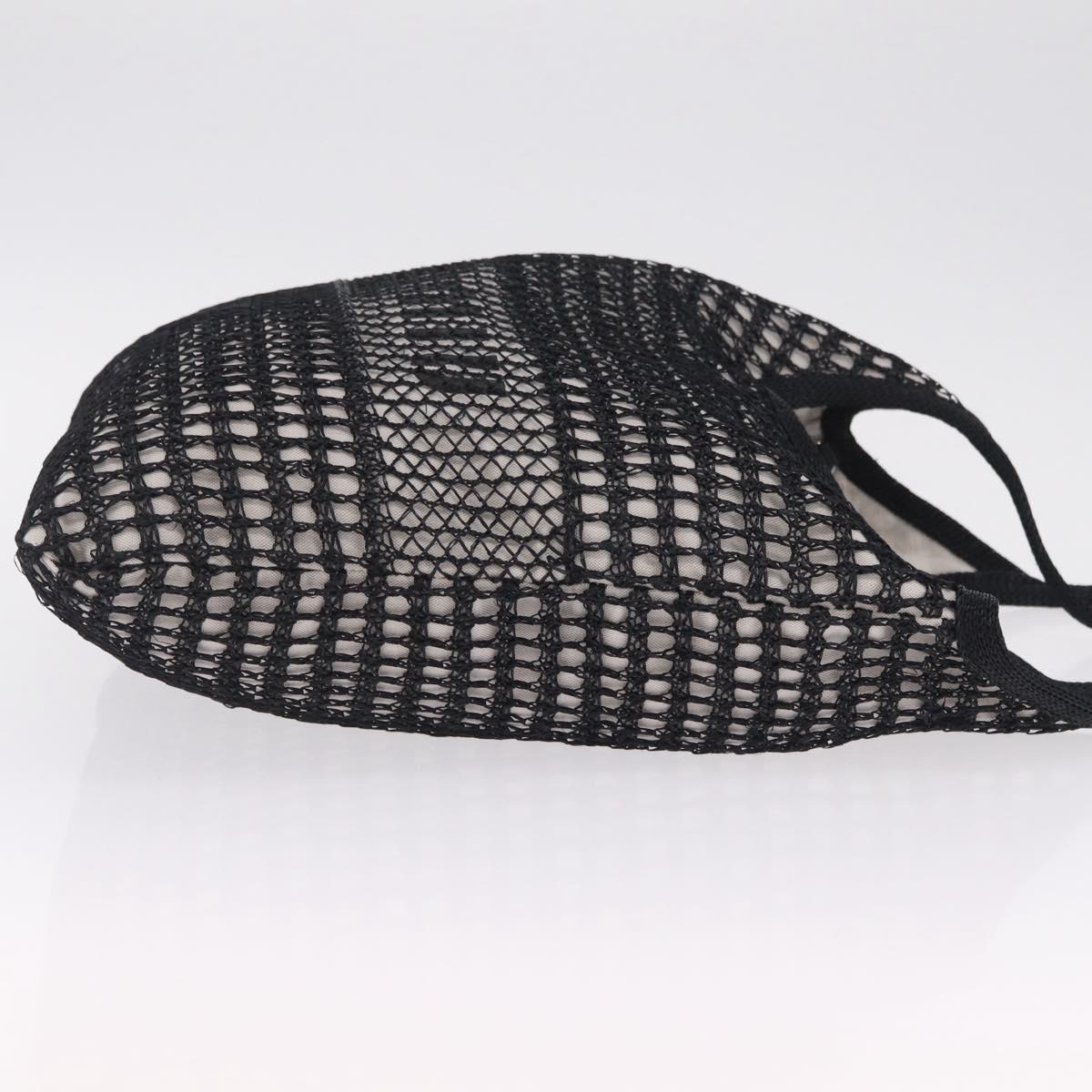 Miu Miu IVY Mesh Tote Bag Canvas Black Auth ka6970A